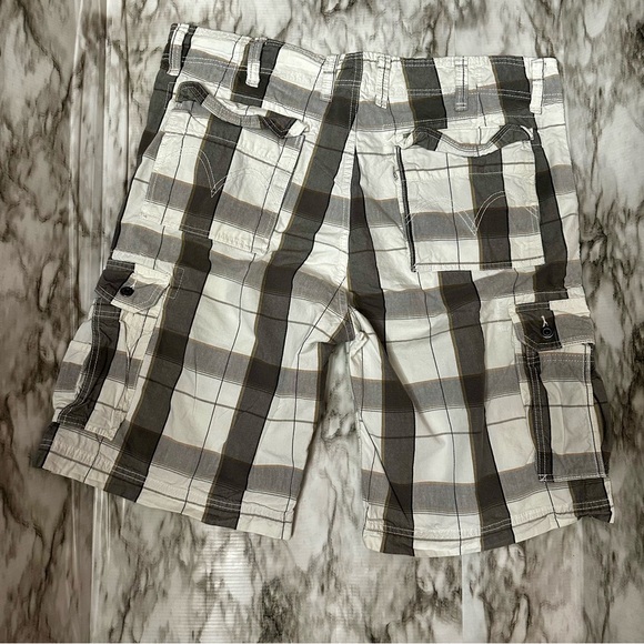 Levi’s White Tag Mens Sz 40 Gray Checkered Cargo Short Streetwear Vintage Skater - Picture 3 of 14